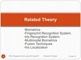 Multimodal fusion of fingerprint and iris | PPTX