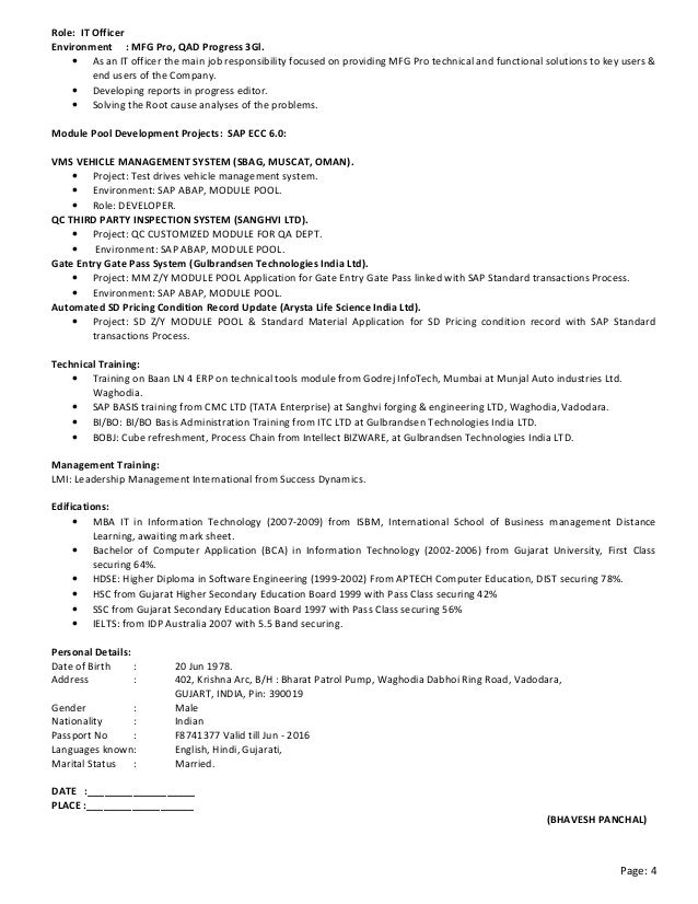 technical cv