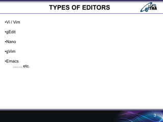 Different types of Editors in Linux | PPTX | Desktop Publishing ...