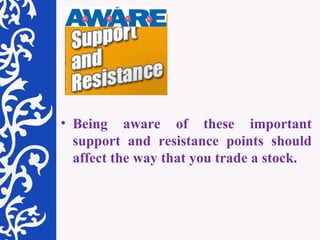 Being aware of these important support and resistance points should affect the way that you trade a stock. 