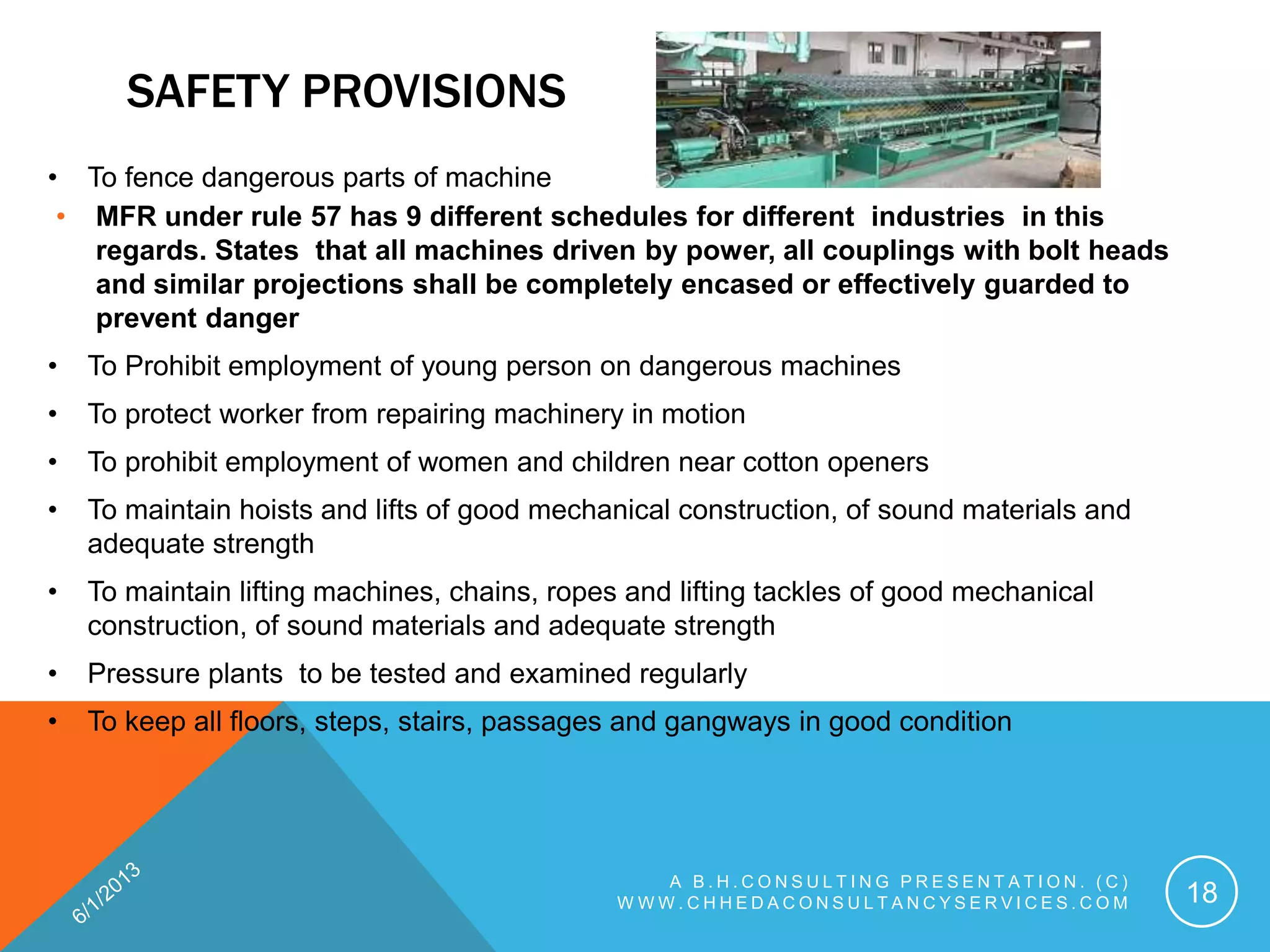 Prohibited Factory Rules THE FACTORIES ACT 1948 AND THE MAHARASHTRA FACTORIES RULES 1963, BY ...
