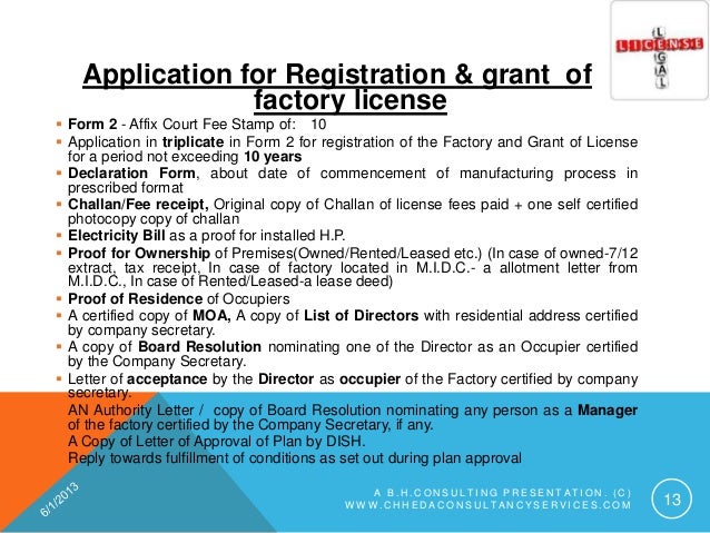 Factory Licence Renewal Fees Chart Maharashtra