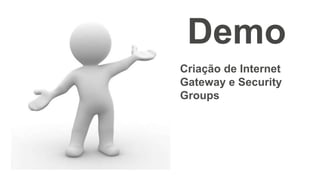 Demo
Criação de Internet
Gateway e Security
Groups
 