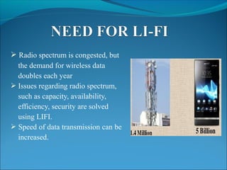  Radio spectrum is congested, but
the demand for wireless data
doubles each year
 Issues regarding radio spectrum,
such ...