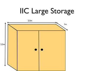 IIC Large Storage
         2.5m
                    1m




2.5m
 