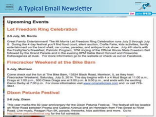 A Typical Email Newsletter
 