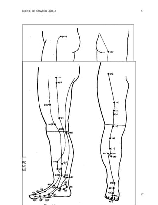 CURSO DE SHIATSU - KOJJI 67
67
POSTOS DAS PERNAS, ASPECTO LATERAL E POSTERIOR.
MERIDIANO DA VESÍCULA BILIAR ( VB )
MERIDIANO DA BEXIGA ( B ou V )
 