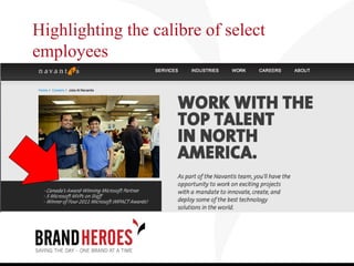 Highlighting the calibre of select
employees
 