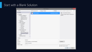 Start with a Blank Solution
 