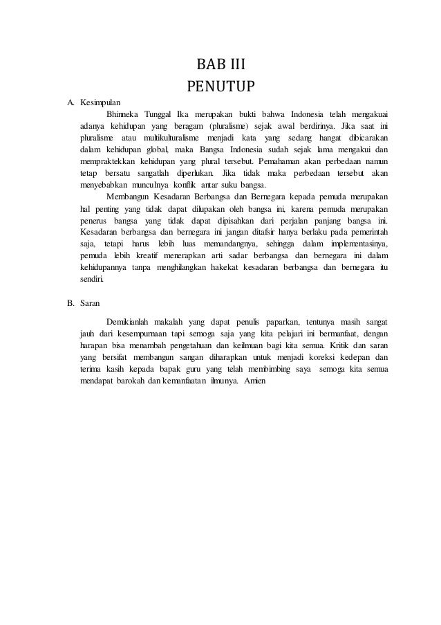 Contoh Kata Pengantar Untuk Makalah Pkn Tentang Bhineka Tunggal Ika
