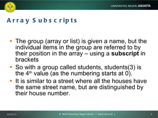 Pemrograman komputer 11 (array) | PPT