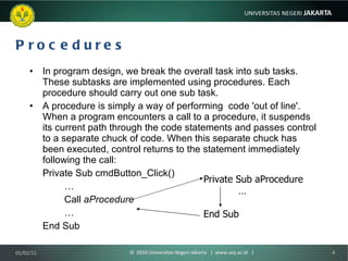 Pemrograman komputer 7 (prosedur) | PPT