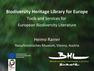 BHL-Europe_MINERVA_20111116_hrainer | PPT