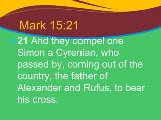 Black Heritage Bible Lesson 8 -Simon Of Cyrene