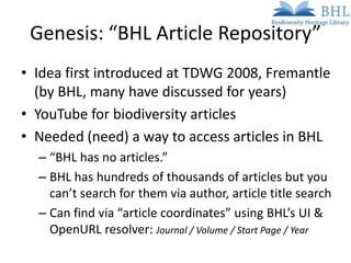 The Biodiversity Heritage Library And Bibliographic Citations Towar