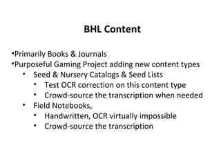 Seed & Nursery Catalog
and Seed List
Digitization
Seed & Nursery Catalogs
•New York Botanical Garden
•Cornell
Seed Lists
•...