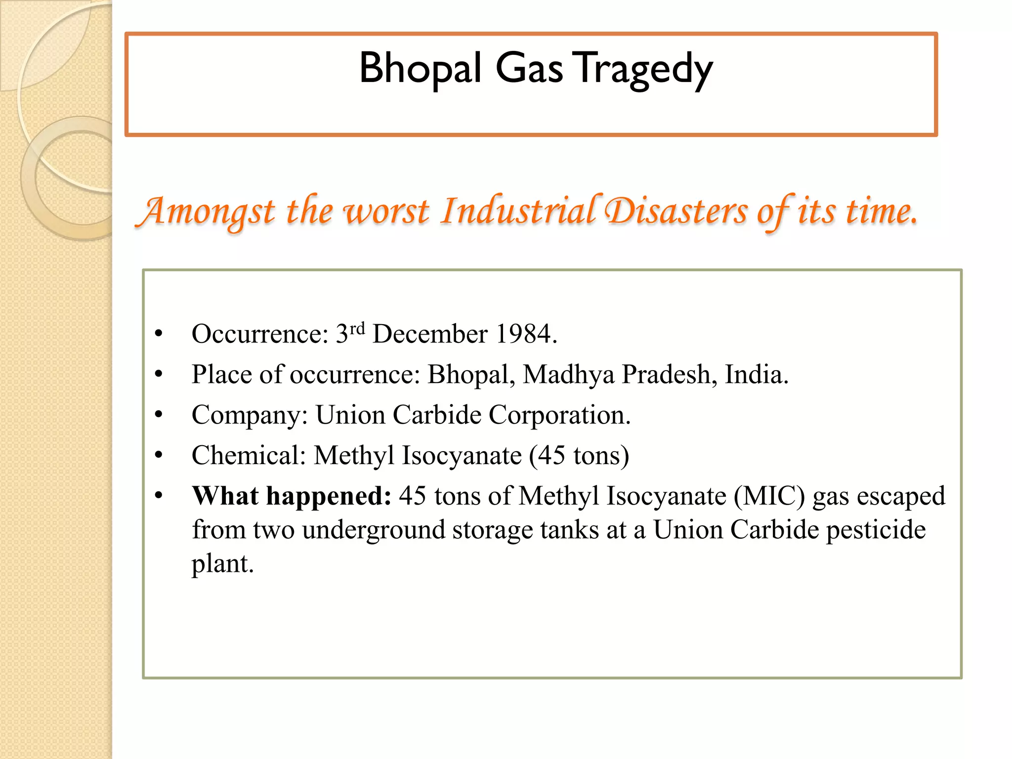 Bhopal gas tragedy | PPTX