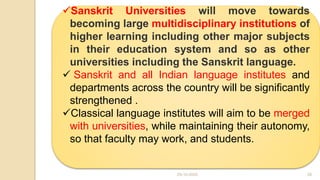 Sanskrit Curriculum in the Context of NEP 2020 | PPTX