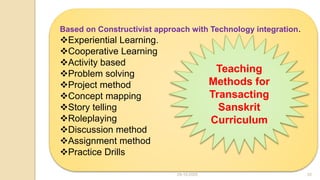Sanskrit Curriculum in the Context of NEP 2020 | PPTX
