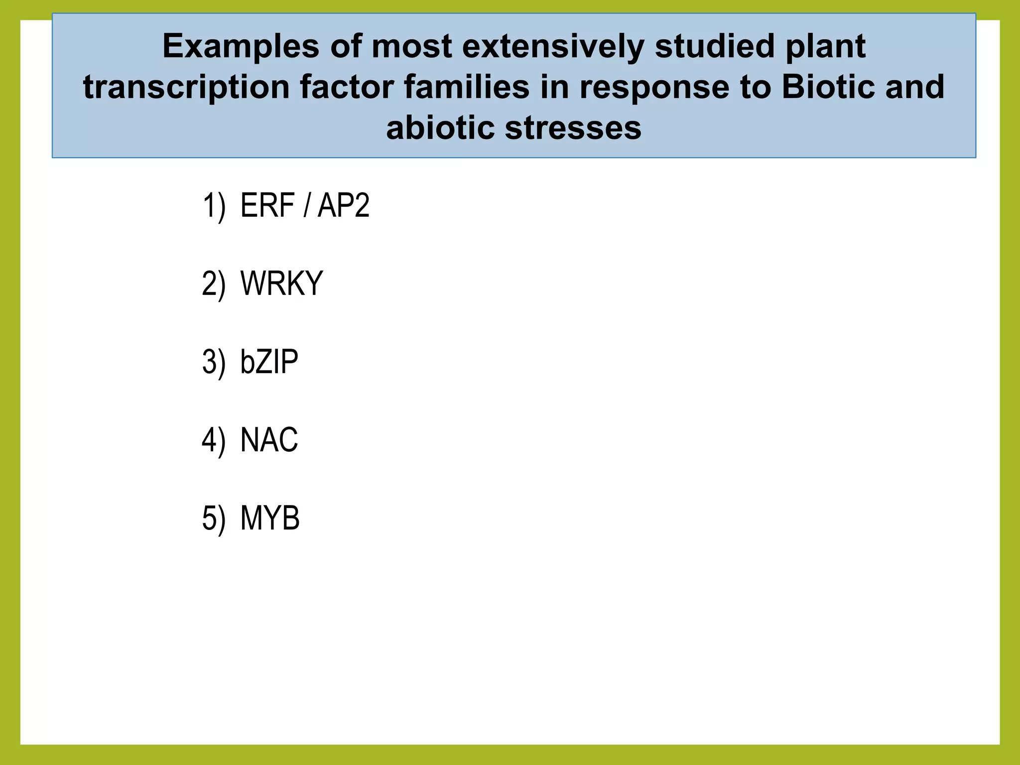 Transcription factors and their role in plant disease resistance | PPTX