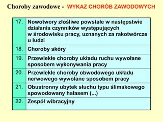 Wypadek przy pracy  1. Za   śmiertelny wypadek przy pracy   uważa się wypadek, w wyniku którego  nastąpiła śmierć w miejscu wypadku  lub w okresie nie przekraczającym  6 miesięcy od dnia wypadku. Rodzaje wypadków przy pracy: 