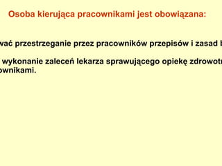 Podstawowe obowiązki pracodawcy miejsca , 