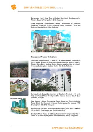 Bhp ventures sdn bhd capabilities statement 2019 | PDF