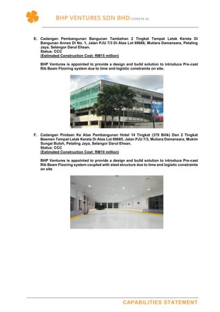 Bhp ventures sdn bhd capabilities statement 2019 | PDF