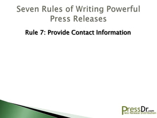Rule 7: Provide Contact Information
 