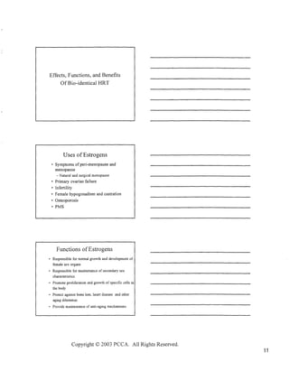 BHRT for the Pharmacist 2003