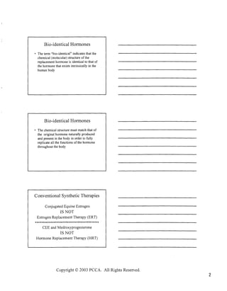 BHRT for the Pharmacist 2003