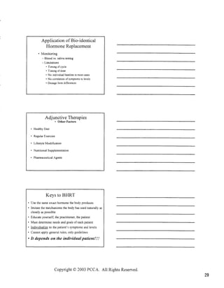 BHRT for the Pharmacist 2003