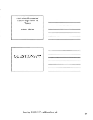 BHRT for the Pharmacist 2003