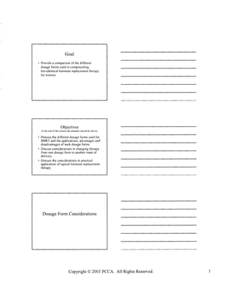 BHRT for the Pharmacist 2003