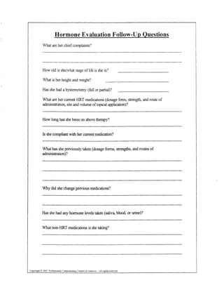 BHRT for the Pharmacist 2003