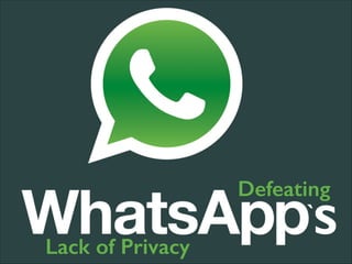 DEFEATING WHATSAPP’S

Defeating

s

`

Lack of Privacy

 
