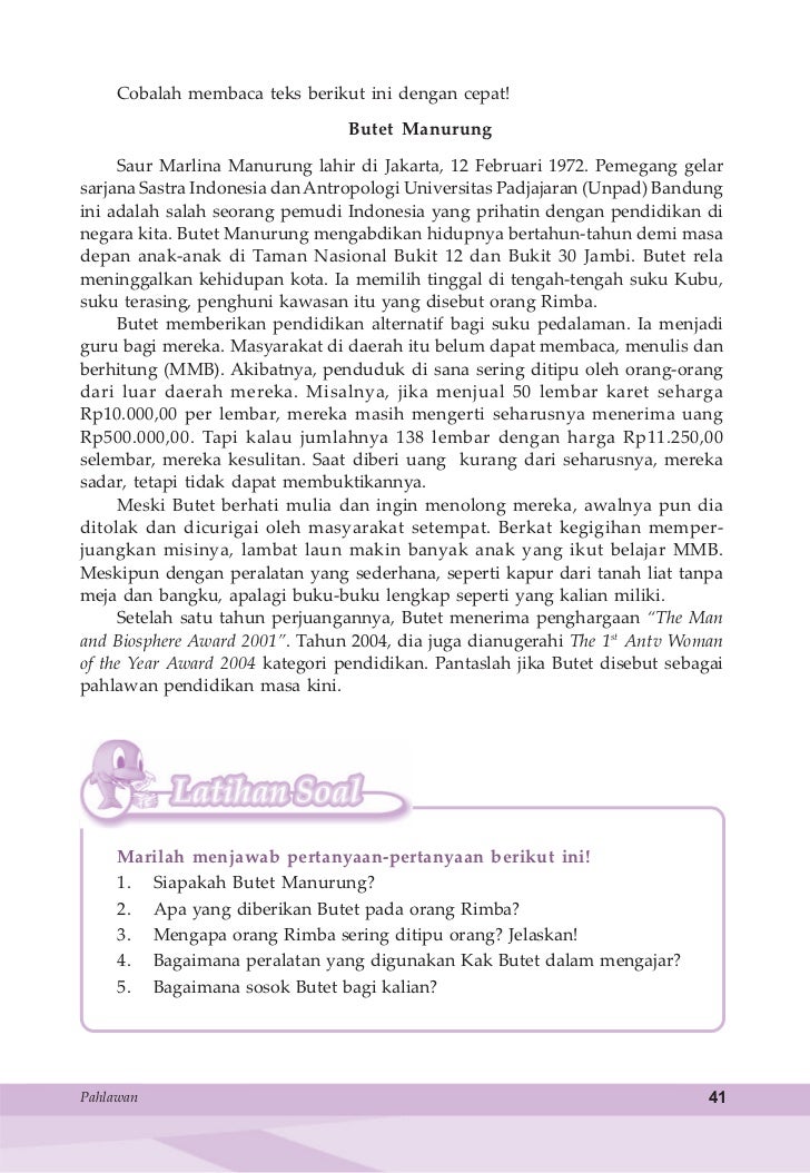 Teks Bacaan Bahasa Indonesia Kelas 5 Sd  Seputar Kelas