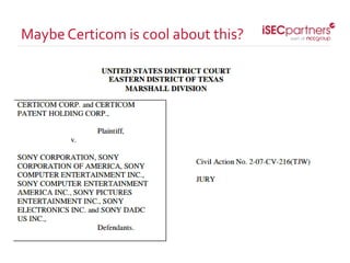 MaybeCerticom is cool about this?
 