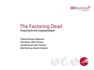 The Factoring Dead: Preparing for the Cryptopocalypse