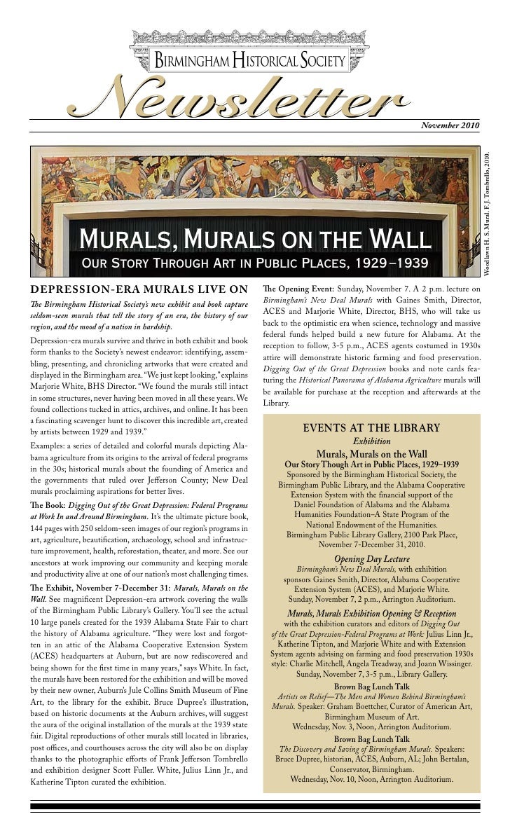 Birmingham Historical Society newsletter, November 2010