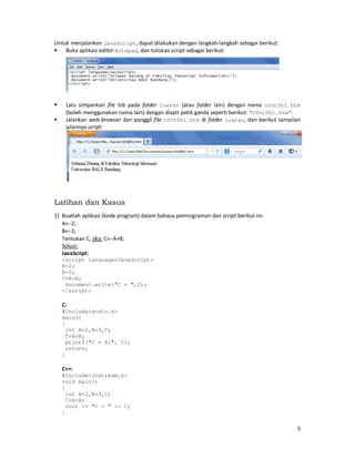Bahasa Pemrograman dan Script | PDF