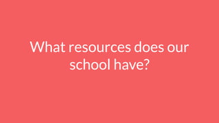What resources does our
school have?
 
