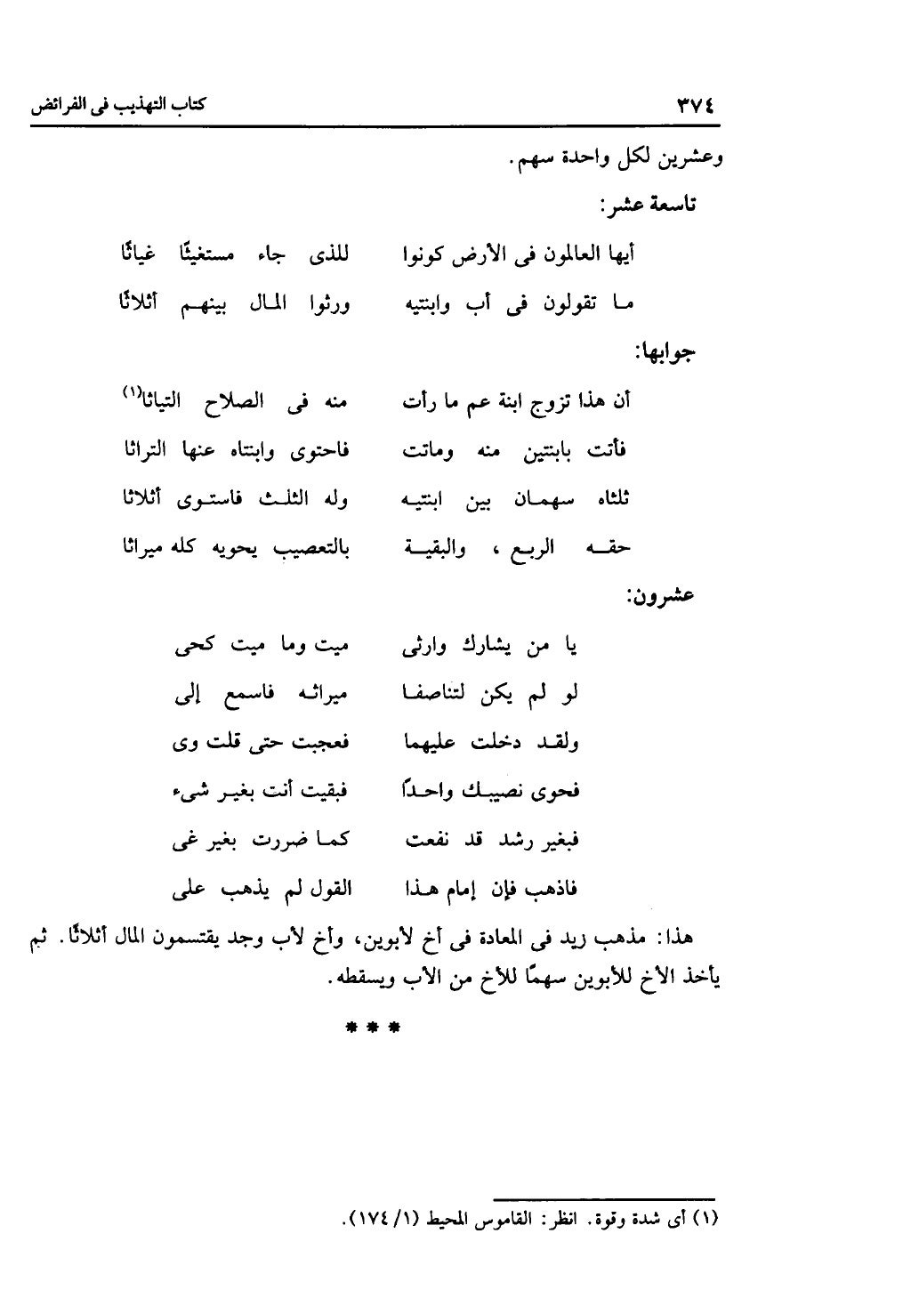 الجزء الثاني من كتاب التهذيب في الفرائض