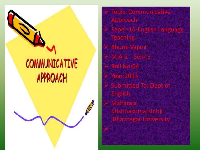 Communicative Approach (ELT) | PPTX