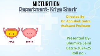 MICTURITION
Presented By-
Bhumika Saini
Batch-2024-25
Roll no.-
 