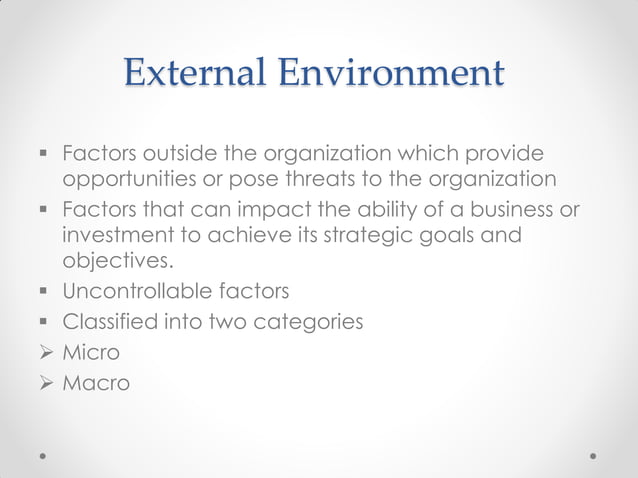 External environment | PDF | Business | Business and Finance