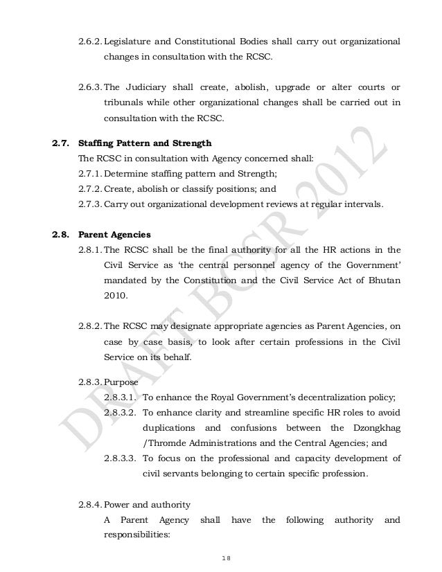 Bhutan civil service regulations 2012