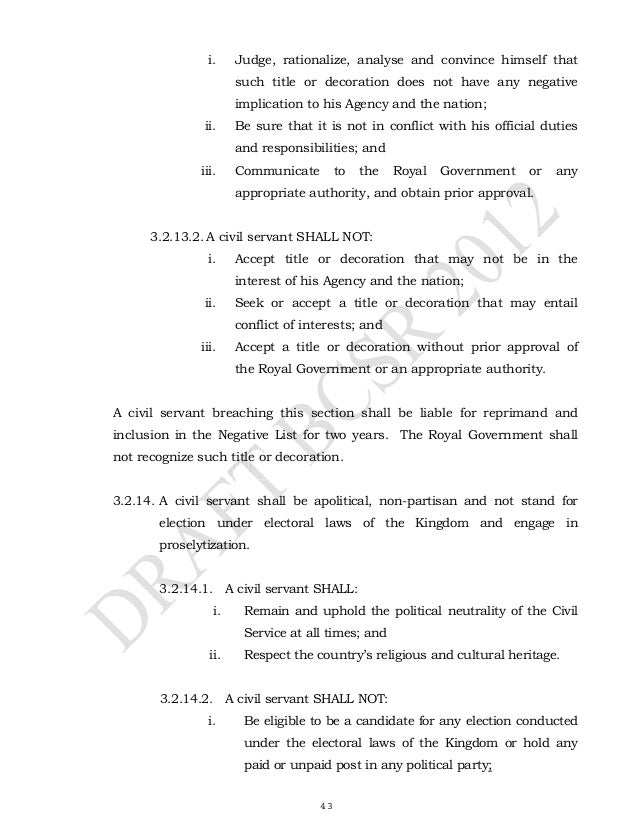 Bhutan civil service regulations 2012