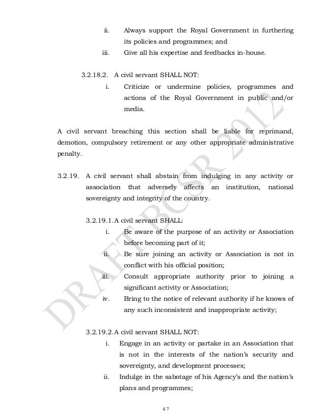 Bhutan civil service regulations 2012